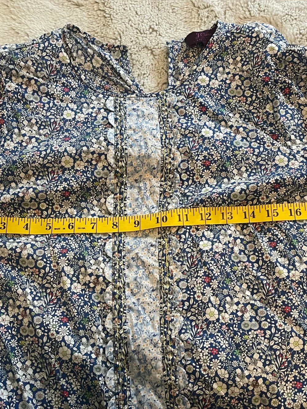 J. Crew Liberty London Scalloped Floral Blouse